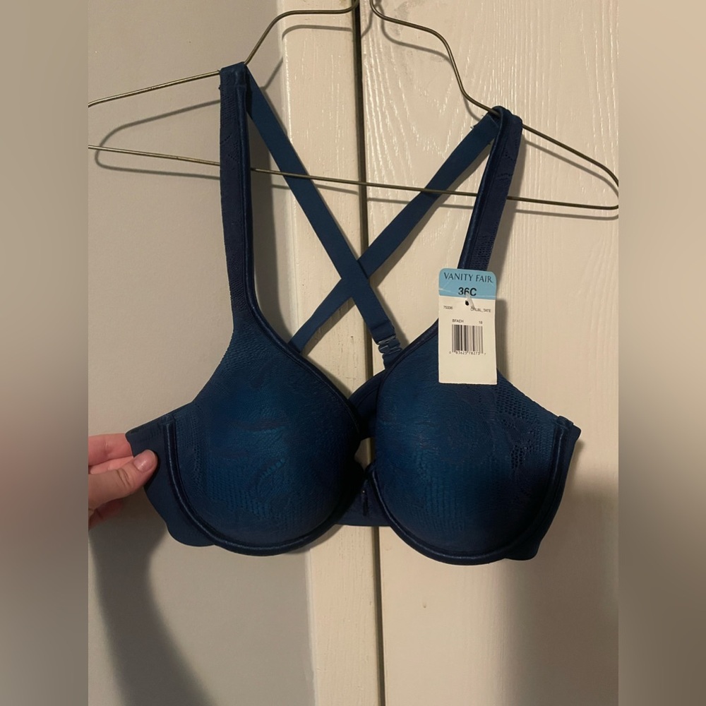 Vanity Fair blue bra 36C new with tags